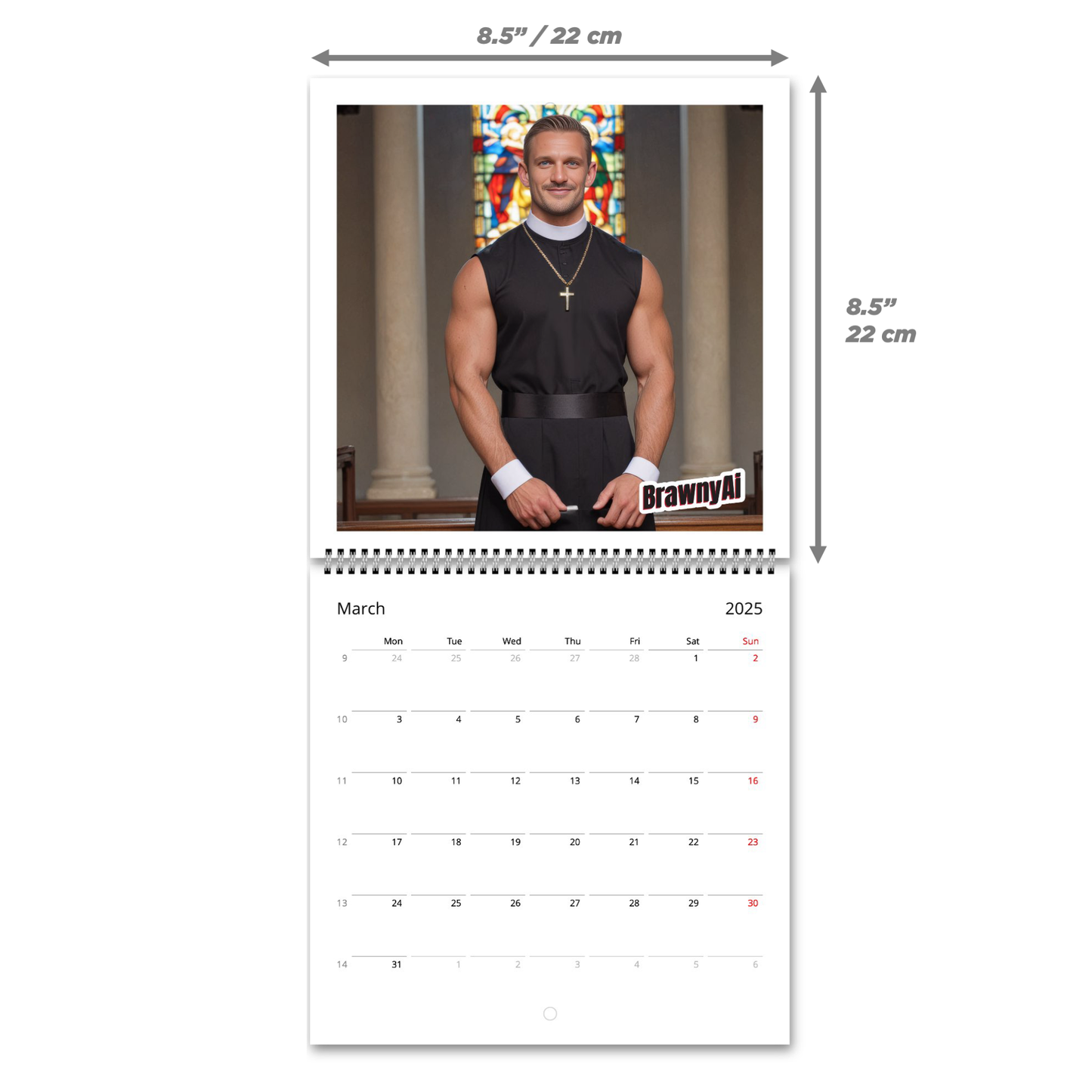 BrawnyAi 2025 Priests - Calendario Romano (US & CA)