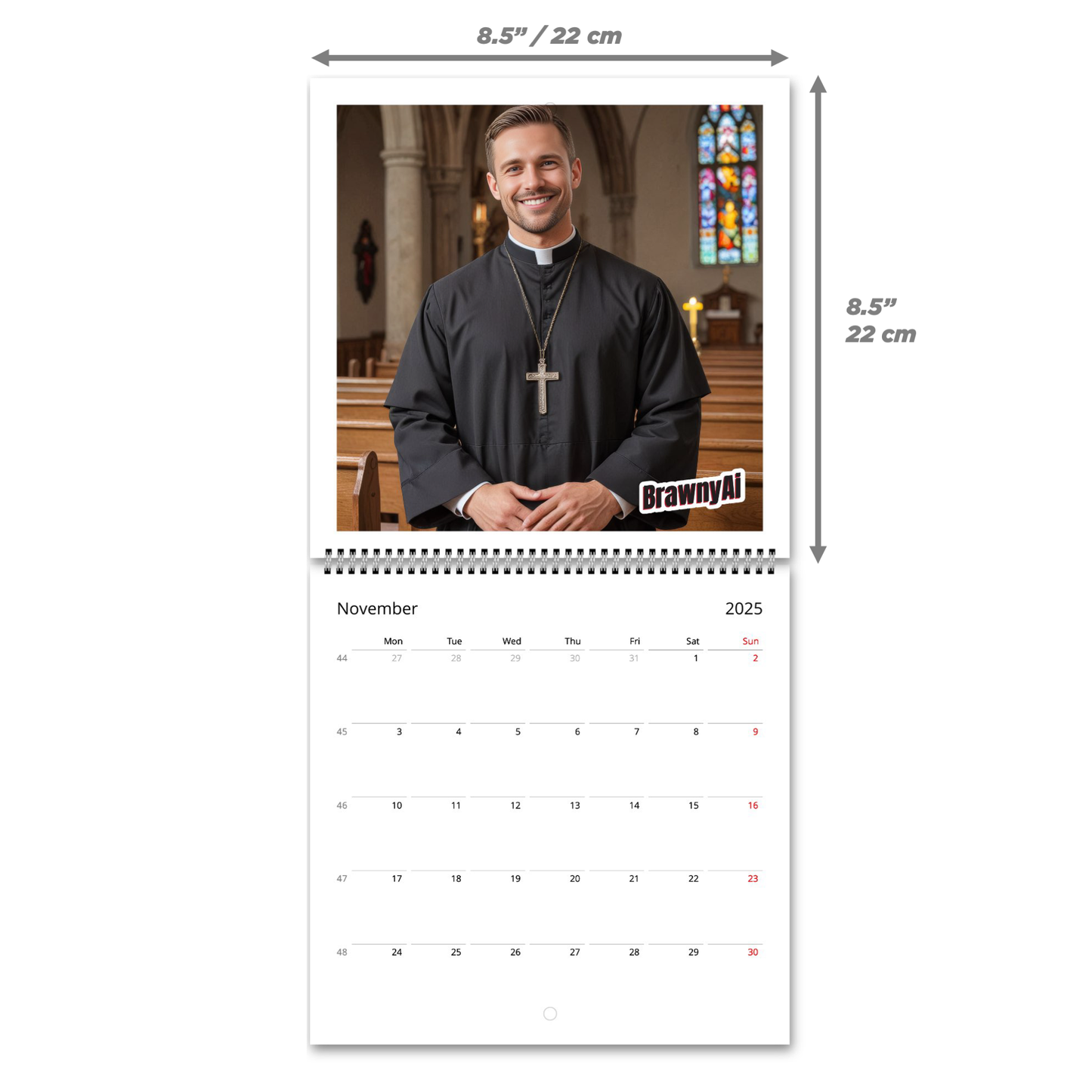 BrawnyAi 2025 Priests - Calendario Romano (US & CA)