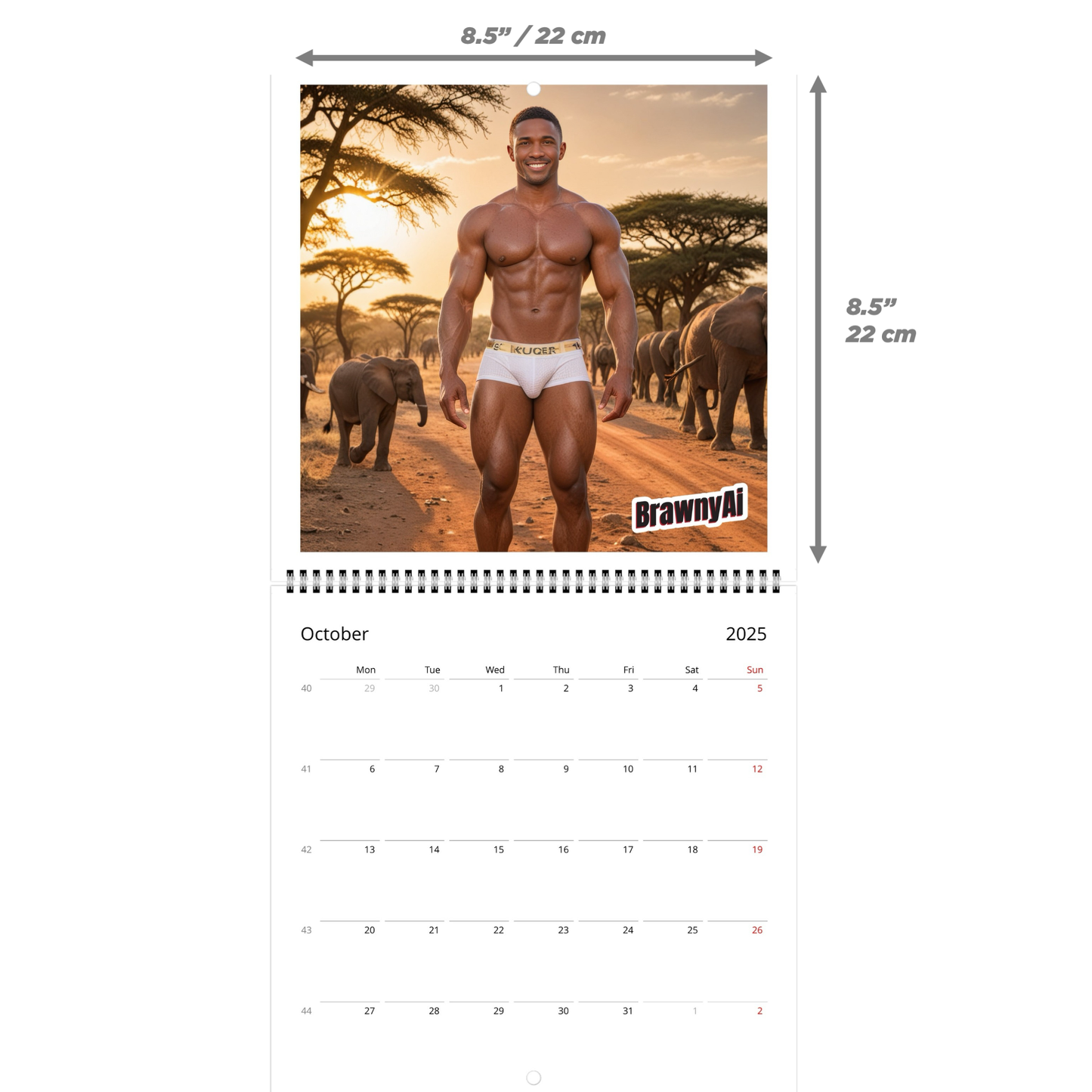 2025 BrawnyAI Calendar: A Year with Digital Hunks in Africa’s Top Destinations (US & CA)